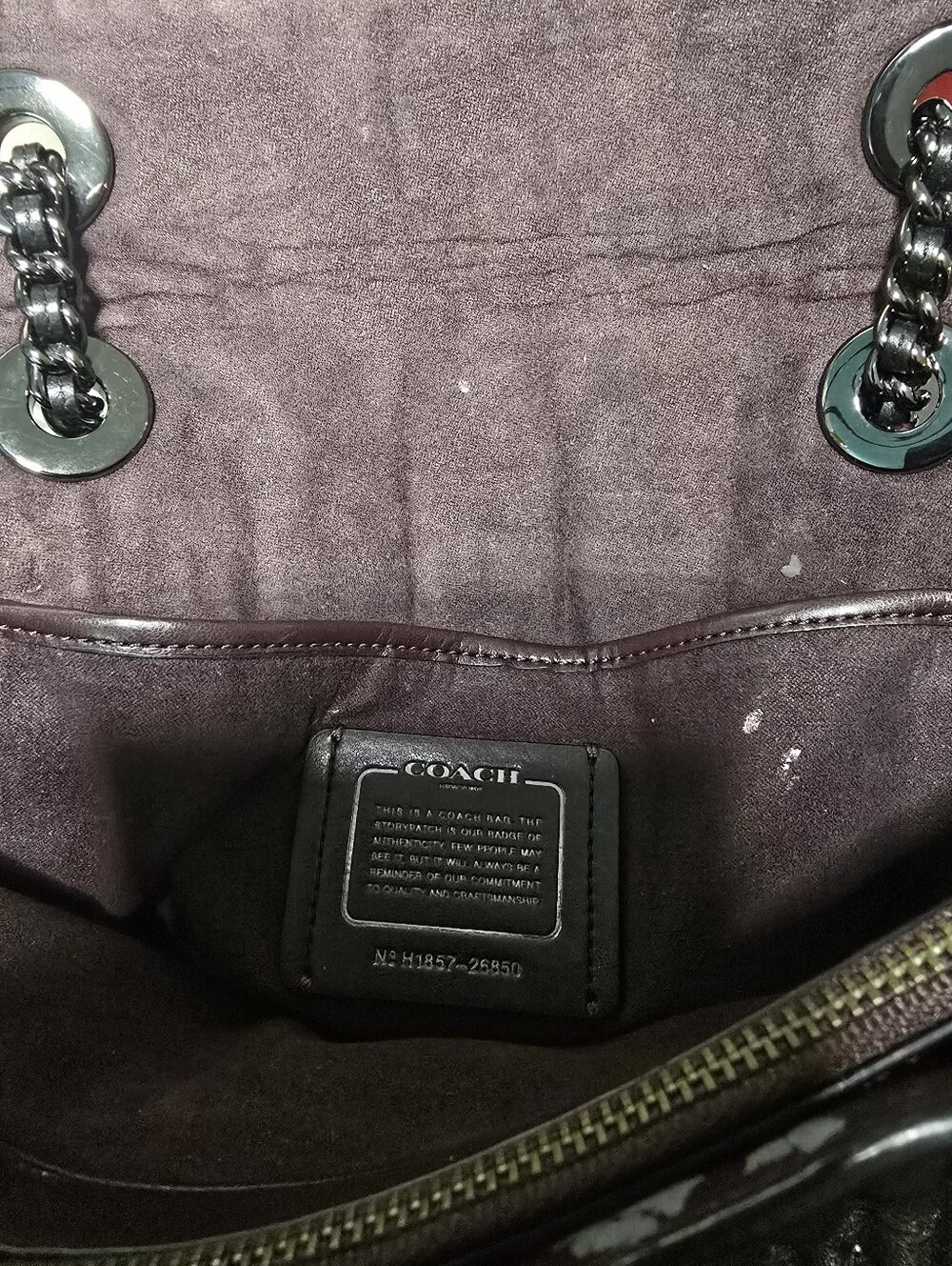 Black Coach Quilted Parker with Rivets - Chain-Handle Shoulder Bag - Picture 4 of 8